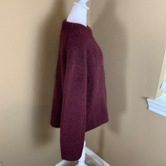 & Other Stories Mohair Wool Sweater Burgundy Size Medium NWT - Picture 3 of 12